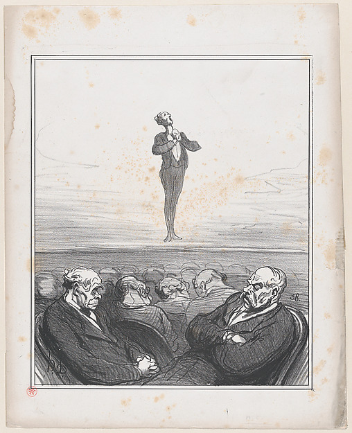 Honoré Daumier, The competition at the conservatory: At the 79th audition of "Oh, what a pleasure to be a soldier!", from 'News of the day,' published in "Le Charivari"