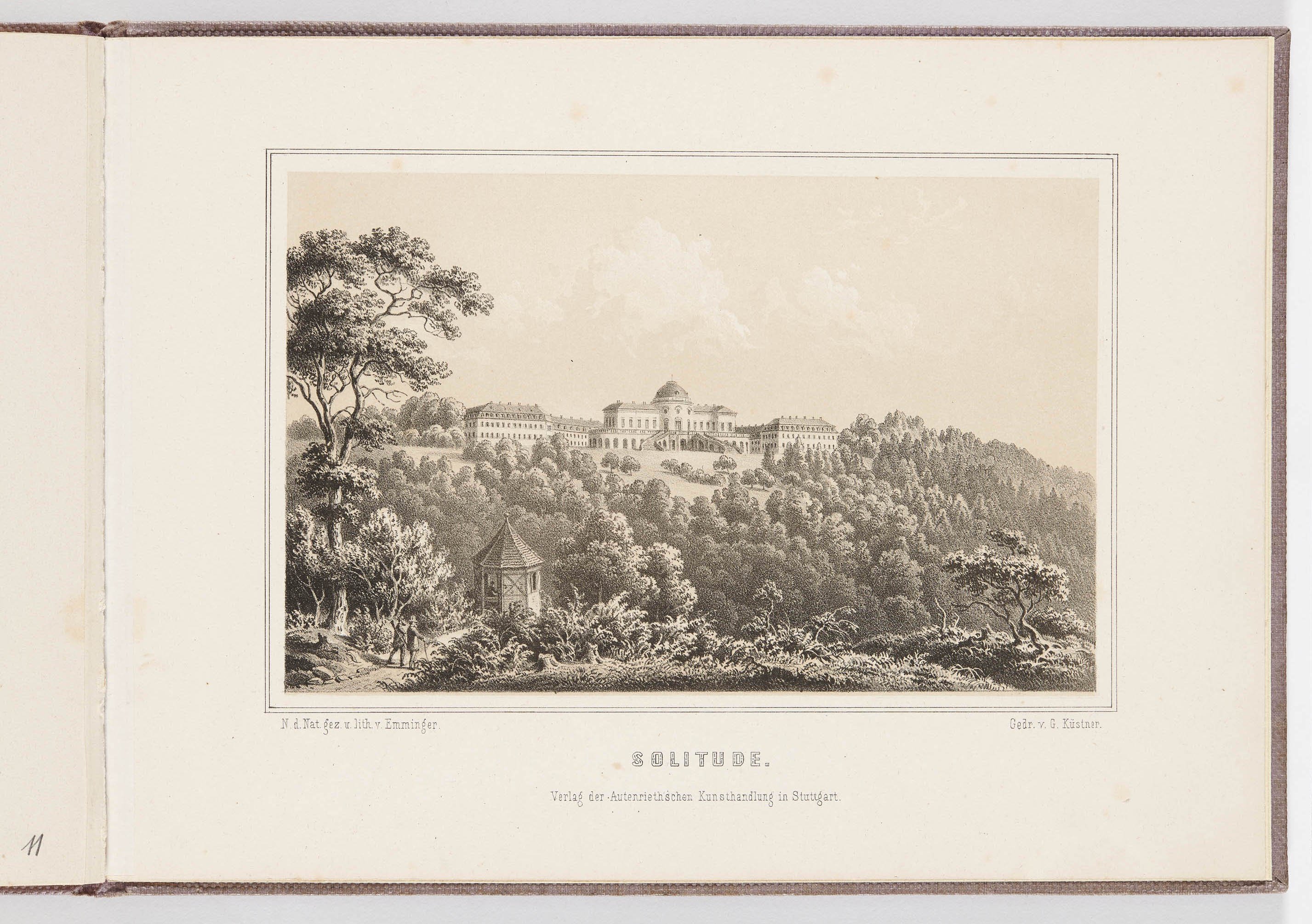 Eberhard Emminger, "Album von Stuttgart", Blatt 12: "Solitude."