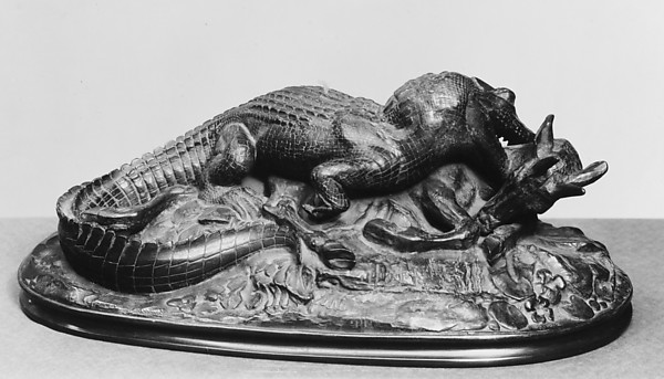 Antoine-Louis Barye, Crocodile Devouring an Antelope