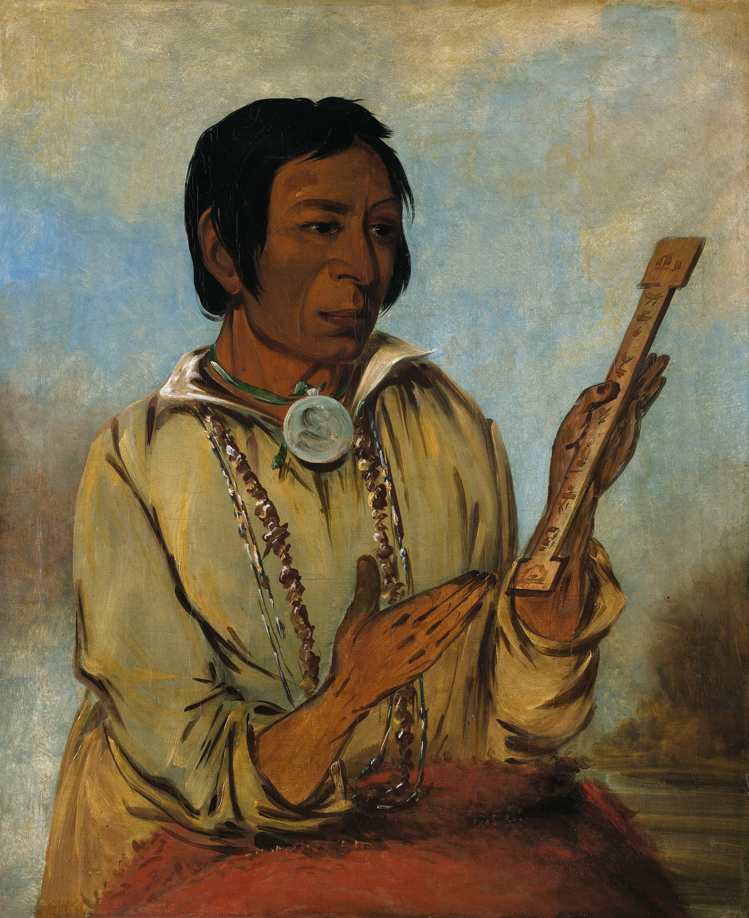 George Catlin, Ma-shée-na, Elk's Horns, a Subchief