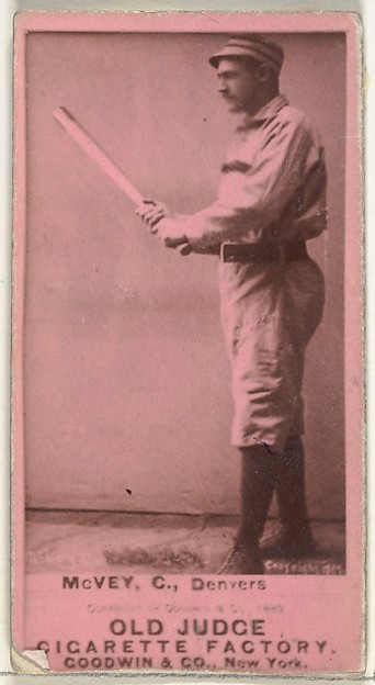 Goodwin & Company, George W. McVey, Catcher, Denver, from the Old Judge series (N172) for Old Judge Cigarettes