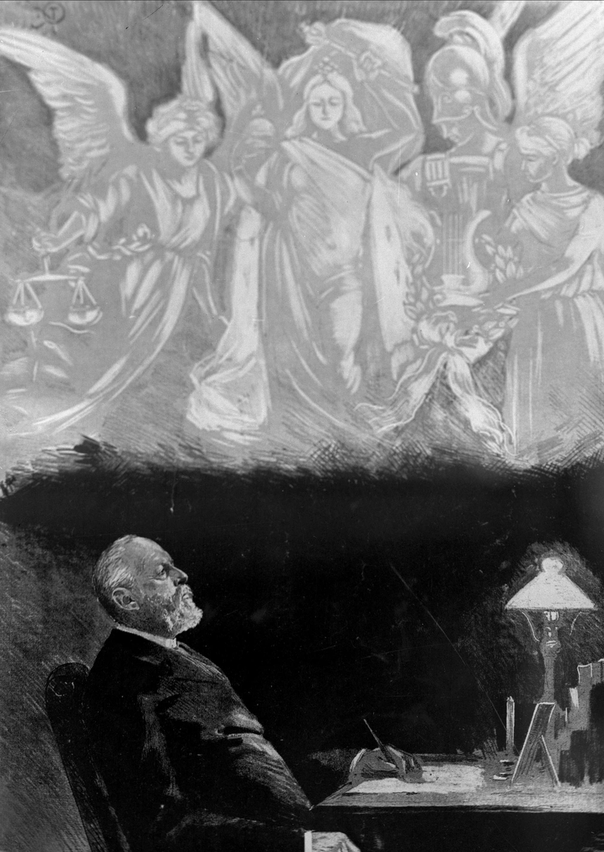 Gustav Borgen, Maleri, "Kong Oscar tilbakeblik"