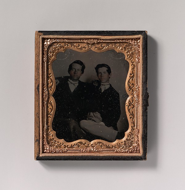 Unknown, [Two Young Men Seated with Their Arms Around Each Other]