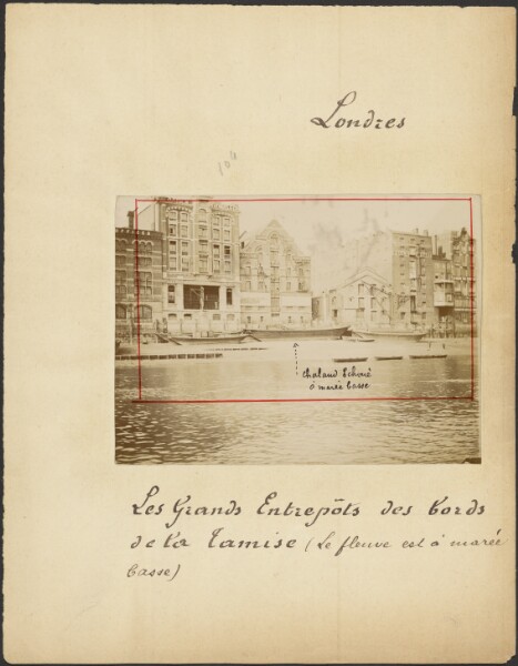 Unknown, [Warehouses along the Thames at low tide]
