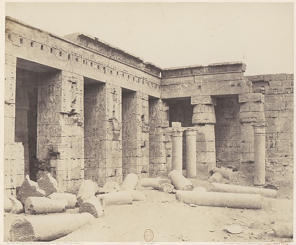 Félix Teynard, Médînet-Abou (Thèbes). Constructions Postérieures - Deuxiéme Cour
