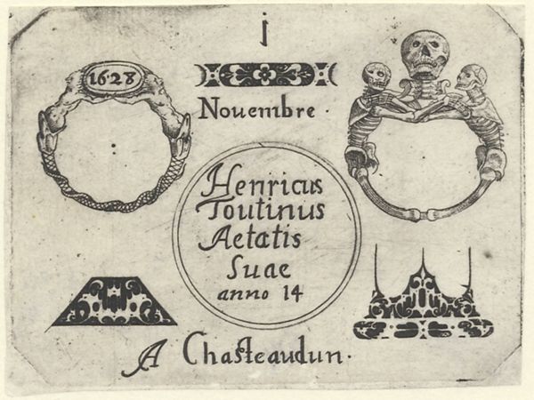 Toutin, Henri, (1614-1683?), (printmaker), Blackwork ornaments: Title plate