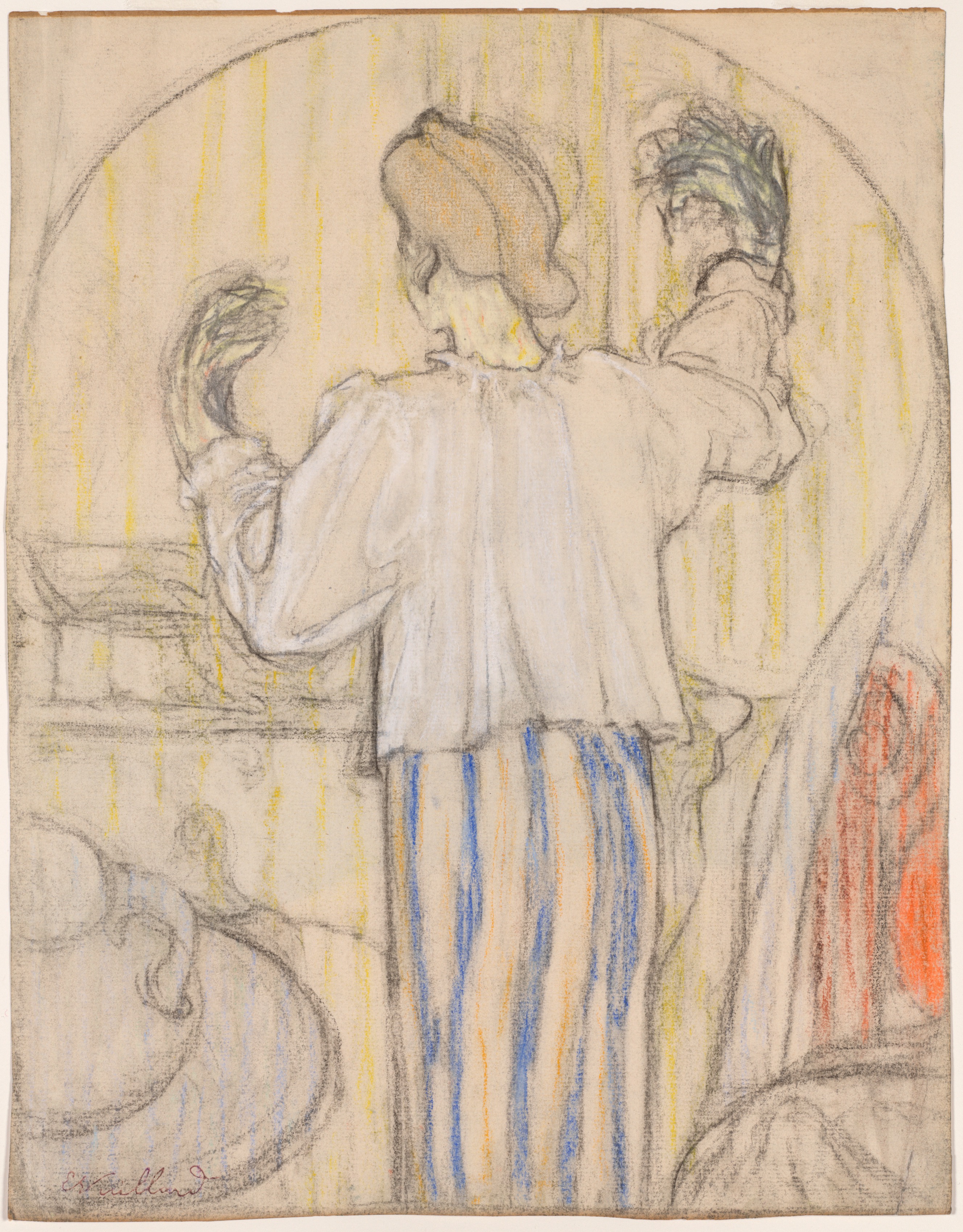 Édouard Vuillard, In Front of the Mirror (recto)