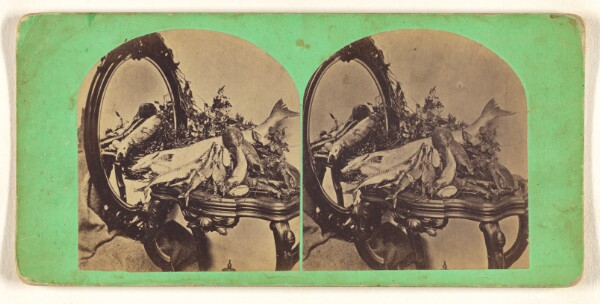 William Notman, [Seafood on a table with mirror]