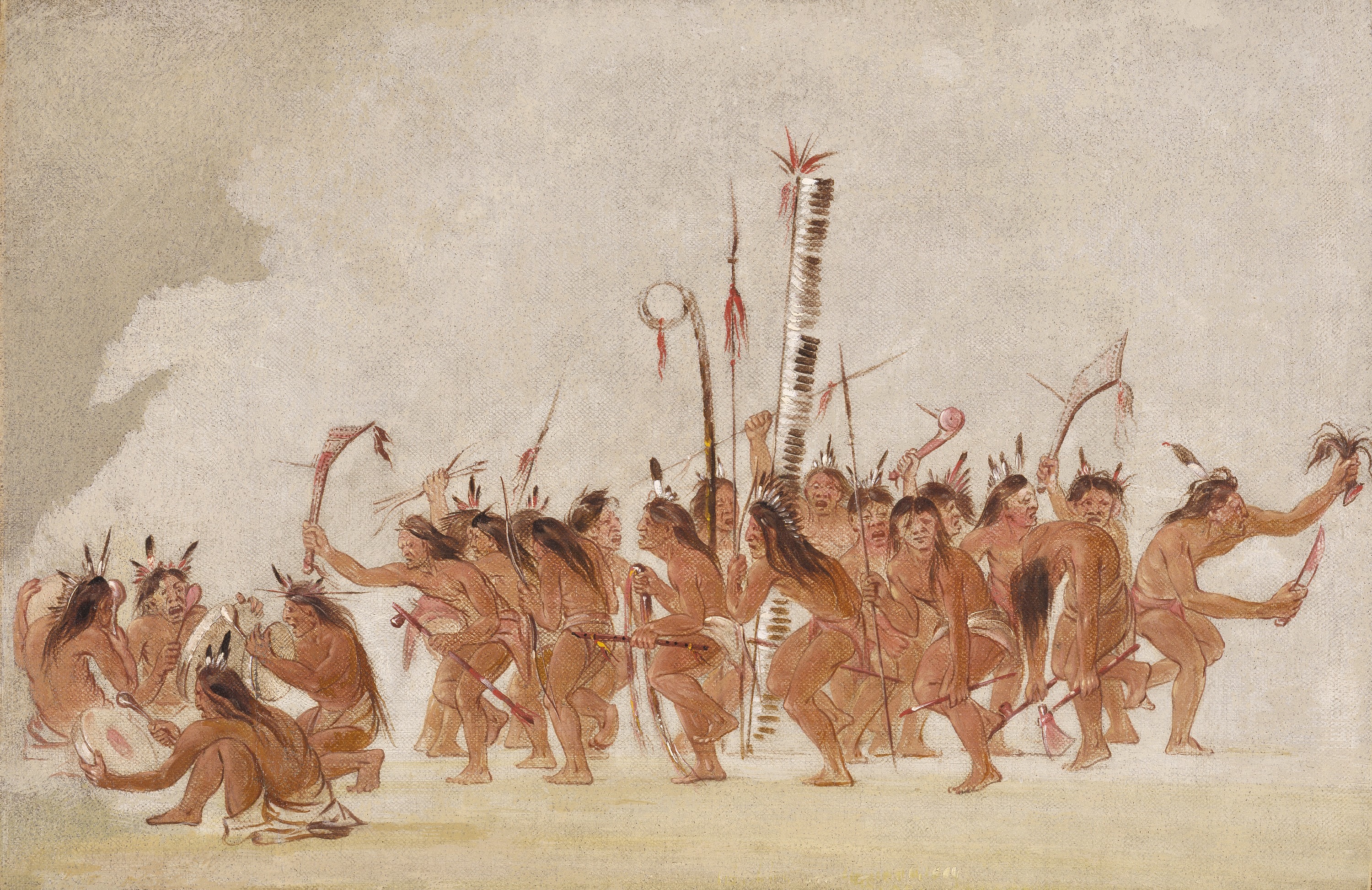 George Catlin, Braves' Dance, Ojibwa