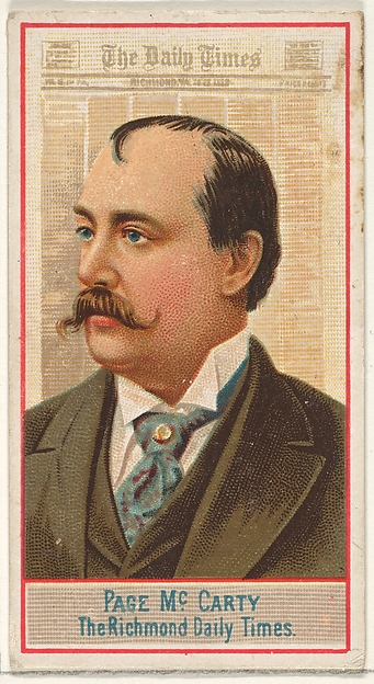 Allen & Ginter, Page McCarty, The Richmond Daily Times, from the American Editors series (N1) for Allen & Ginter Cigarettes Brands