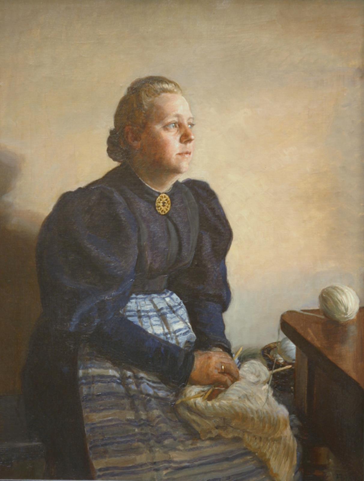 August Jerndorff, Betty Jerndorff, f. Matthison-Hansen, kunstnerens hustru
