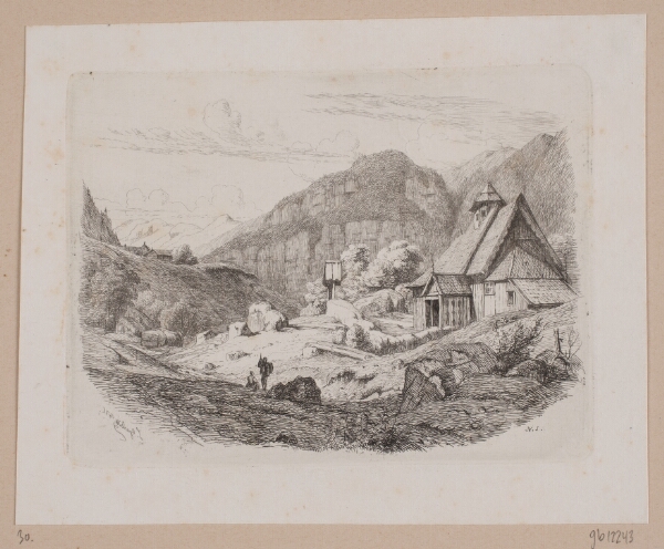 Louis Gurlitt, Landskab med en trækirke