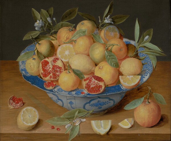 Jacob van Hulsdonck, Still Life with Lemons, Oranges, and a Pomegranate