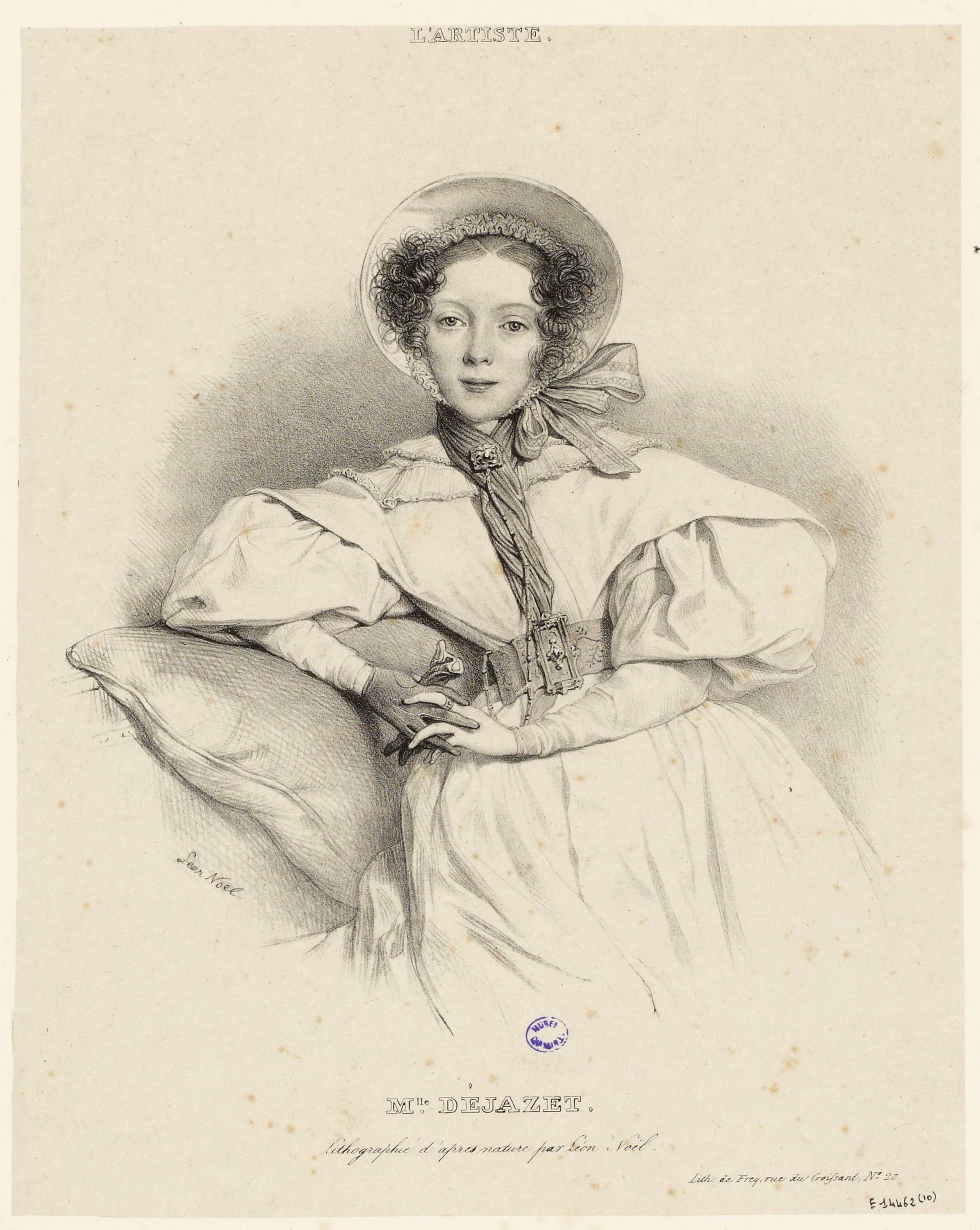Alphonse Léon Noel, Portrait à mi-corps de Melle Déjazet.
