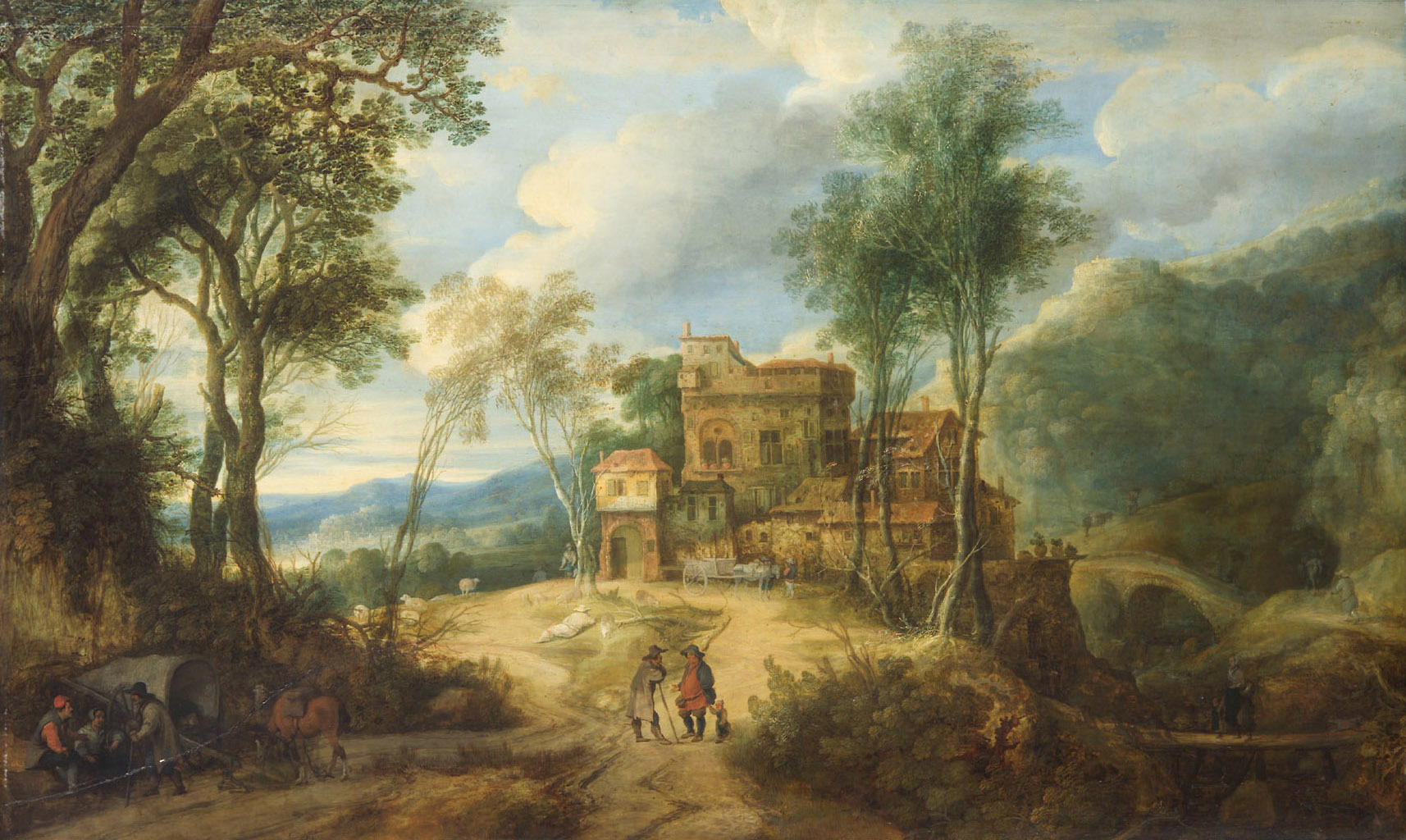 Peter Snayers, Mountainous landscape with castle