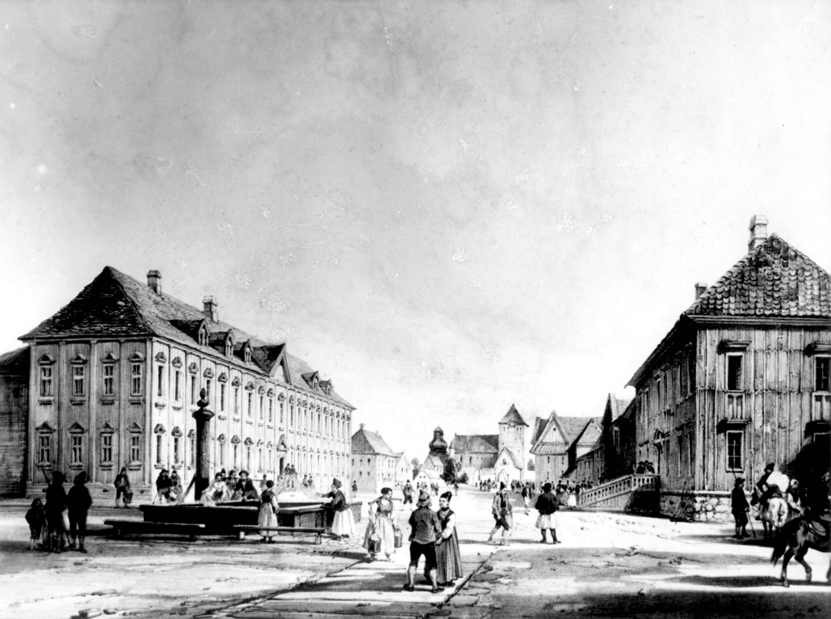 Anders Beer Wilse, Munkegaten, Trondheim, Sør-Trøndelag. Fra Atlas Pittoresque.