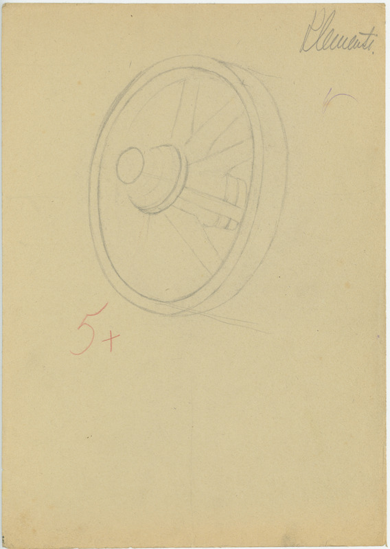 Vilhelmine (author) Clement, Sketch of cart wheel