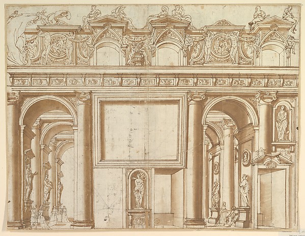 Anonymous, Italian, 16th century, Architectural Design or Stage Set for the Colonna Family
