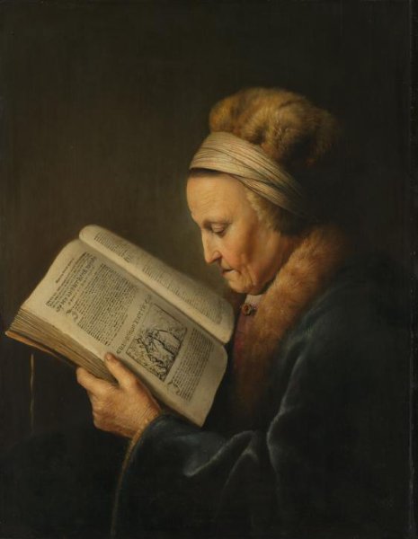 Gerrit Dou, Lezende oude vrouw