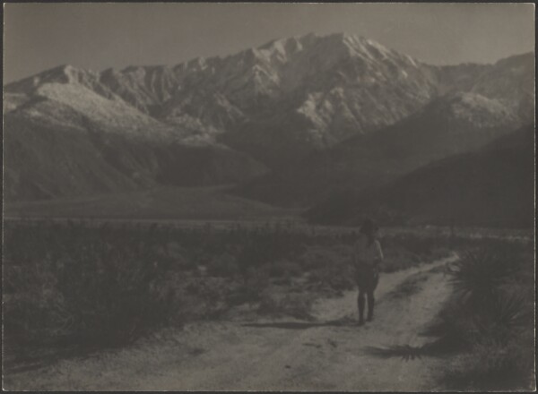Louis Fleckenstein, [Woman Walking on Path Towards Mountains]