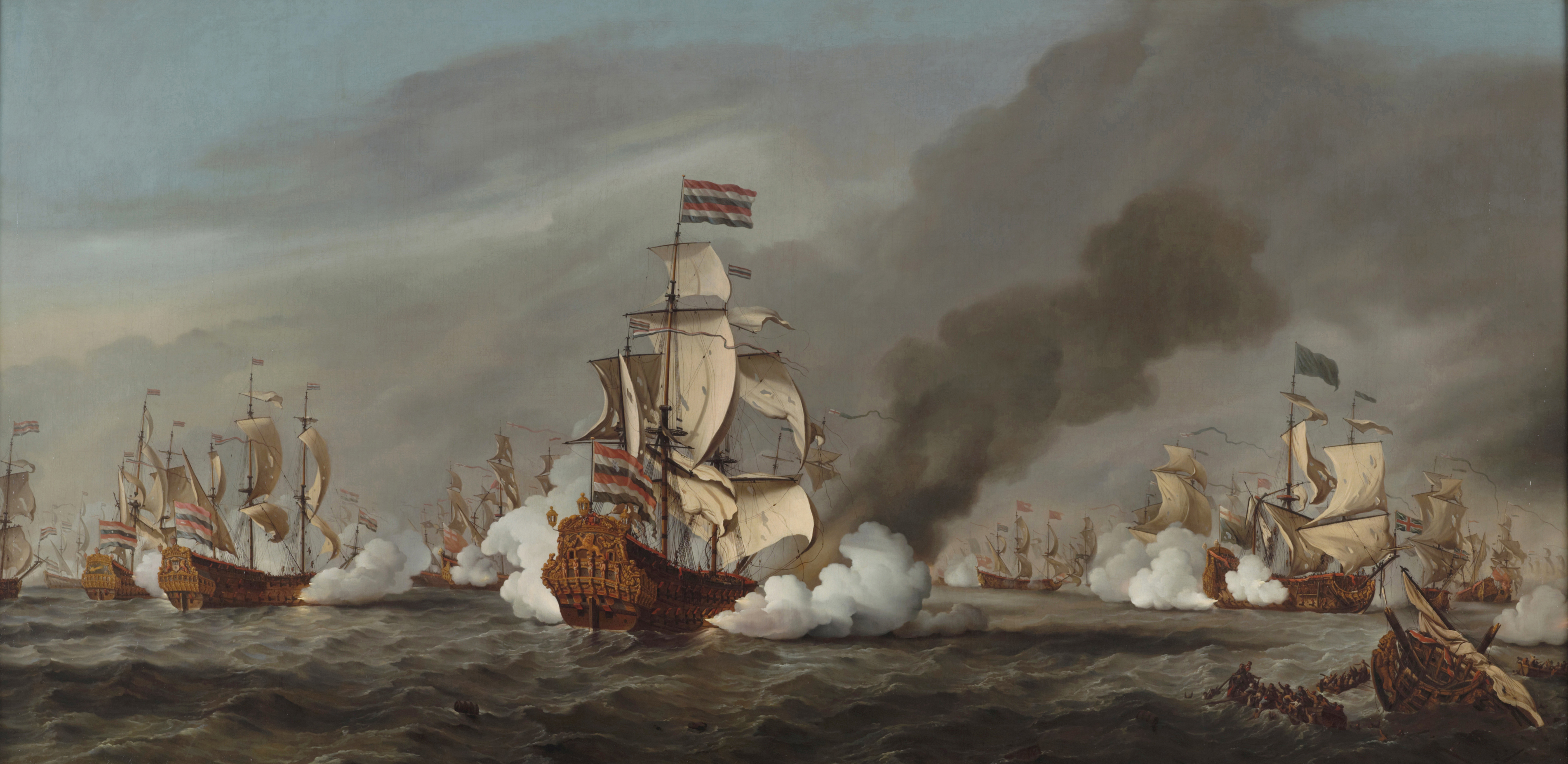 Willem van de Velde the Younger, The 'Gouden Leeuw' at the Battle of the Texel, 21 August 1673