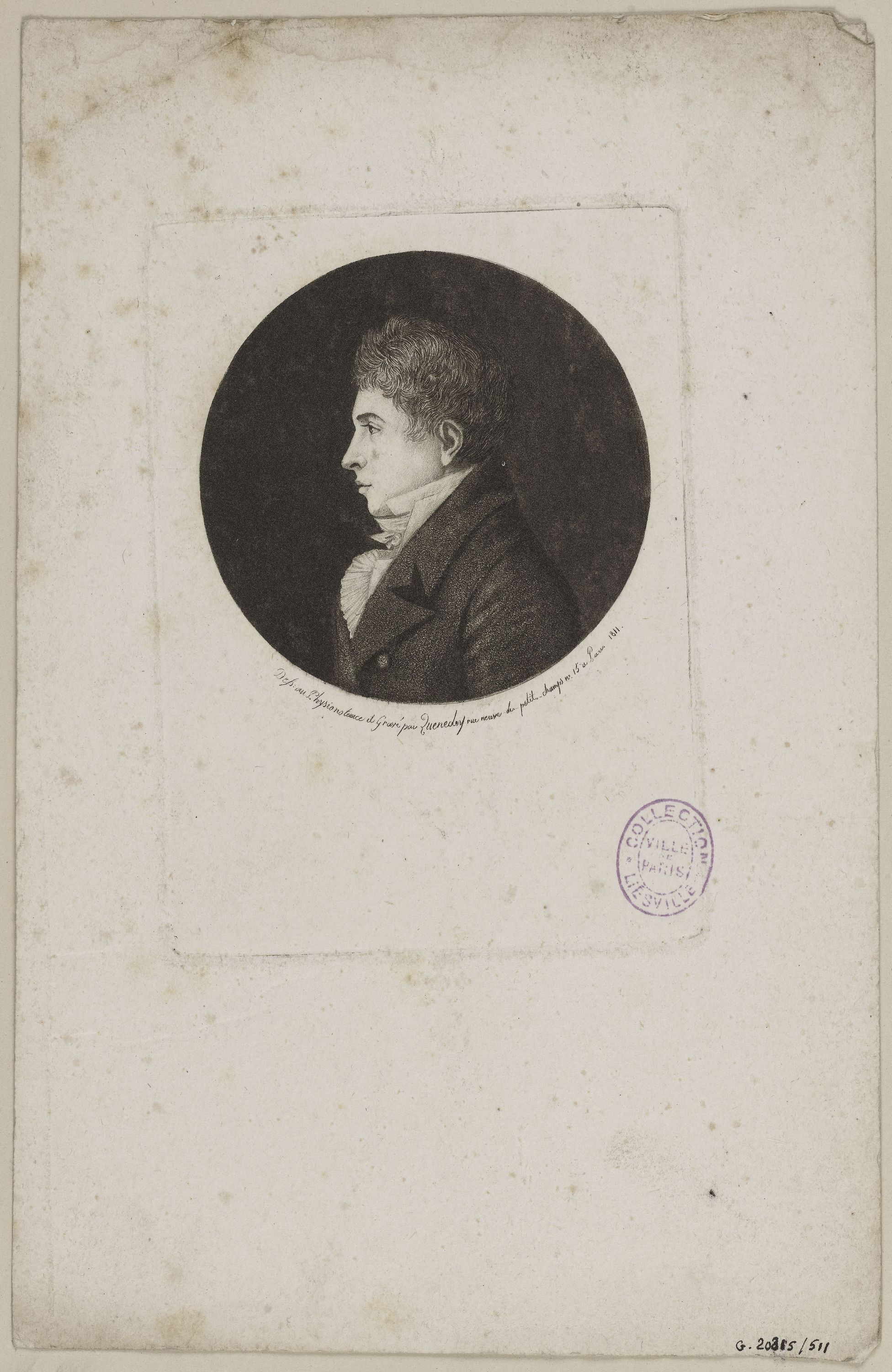 Edmé Quenedey, Portrait d'un homme, fin XVIIIème siècle/début XIXème siècle