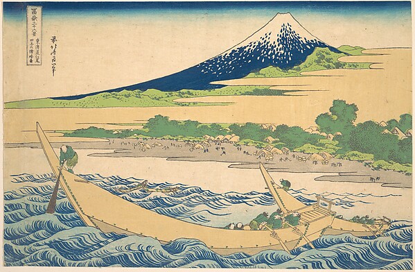 Katsushika Hokusai, Tago Bay near Ejiri on the Tōkaidō (Tōkaidō Ejiri Tago no ura ryaku zu), from the series Thirty-six Views of Mount Fuji (Fugaku sanjūrokkei)