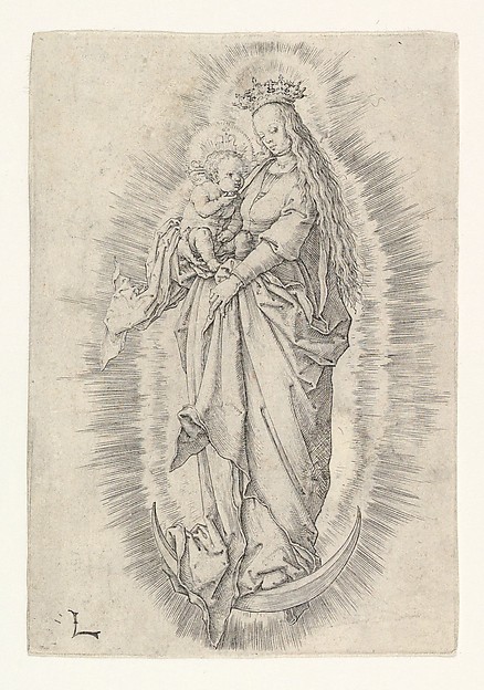 Lucas van Leyden, The Crowned Virgin With Child in Glory