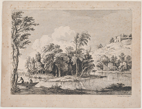 Jean Jacques de Boissieu, Wooded Island, plate 3 from "Ten Landscapes" (Suite de Dix Paysages)