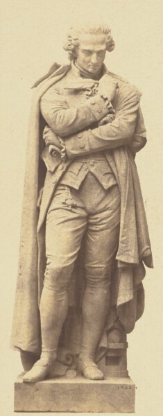 Édouard Baldus, ["Lavoisier", Statue by Jacques Maillet, Decoration of the Louvre, Paris]