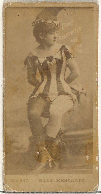 W. Duke, Sons & Co., Card Number 147, Mlle. Rescalli, from the Actors and Actresses series (N145-6) issued by Duke Sons & Co. to promote Duke Cigarettes