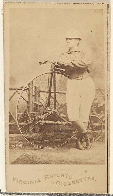 Allen & Ginter, Card 6, from the Girl Cyclists series (N49) for Virginia Brights Cigarettes