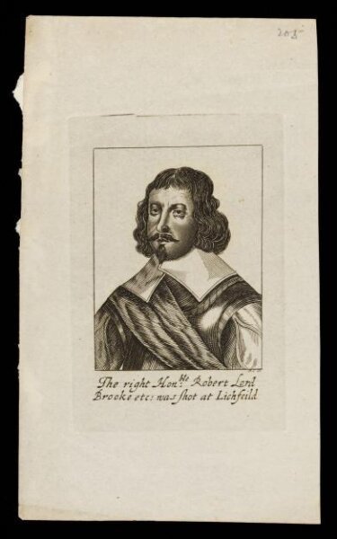 Unknown, The Right Honble Robert Lord Brooke etc: was shot at Lichfeild