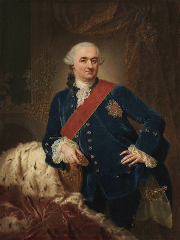 Anna Dorothea Therbusch, Bildnis des Kurfürsten Karl Theodor von der Pfalz und Bayern (1724-1799) im blauen Samtanzug