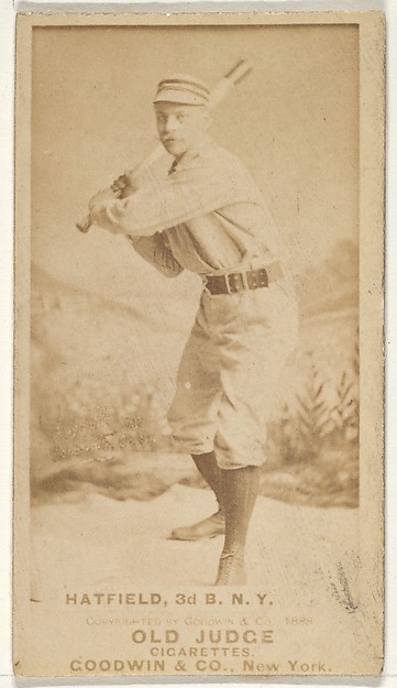 Goodwin & Company, Gil Hatfield, 3rd Base, New York, from the Old Judge series (N172) for Old Judge Cigarettes
