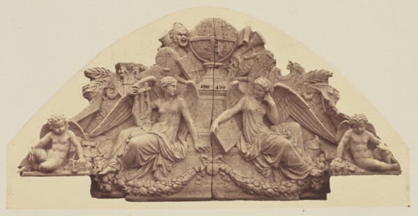 Édouard Baldus, ["Les Arts et les Sciences", Sculpture by François Jouffroy, Decoration of the Louvre, Paris]