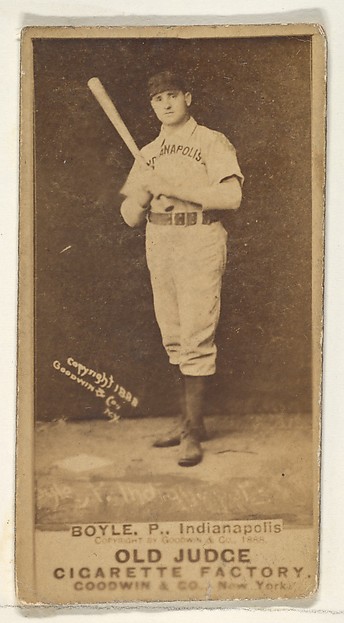 Goodwin & Company, Boyle, Pitcher, Indianapolis, from the Old Judge series (N172) for Old Judge Cigarettes