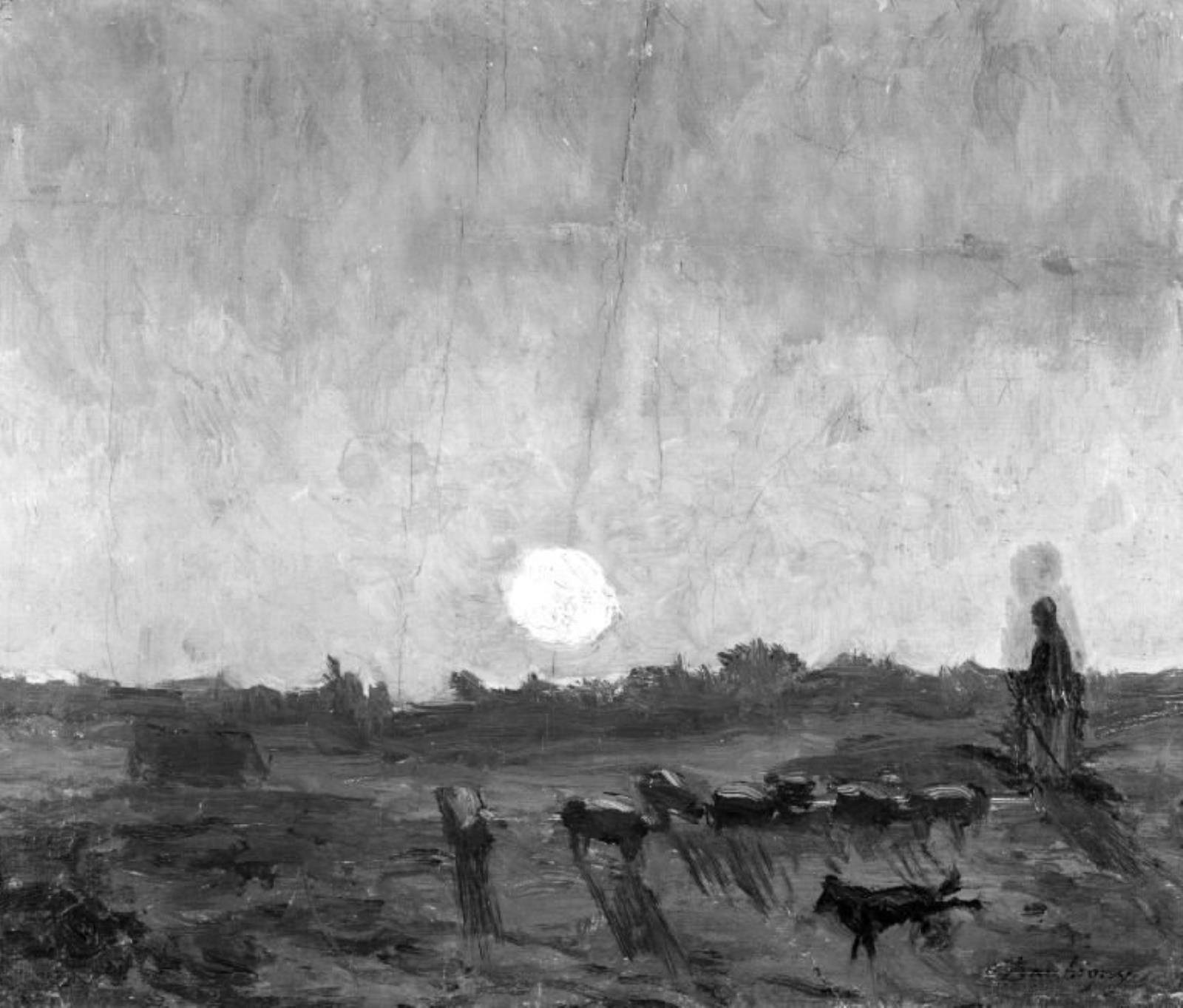 Charles-Francois Daubigny, Landskabsskitse, måneskin