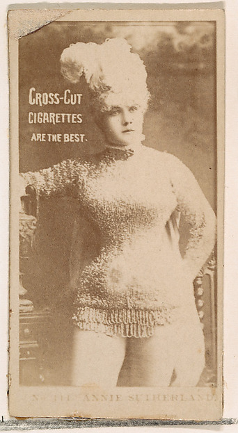 W. Duke, Sons & Co., Annie Sutherland, from the Actors and Actresses series (N145-2) issued by Duke Sons & Co. to promote Cross Cut Cigarettes