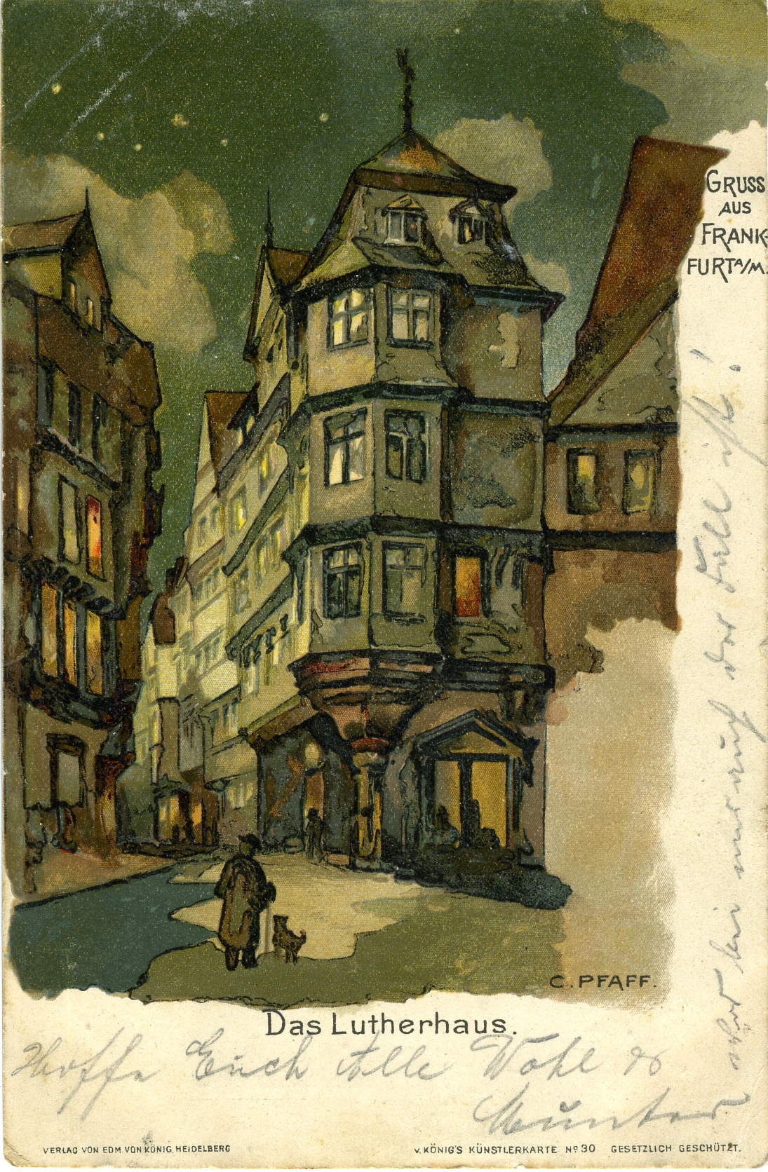 Unknown artist, Postkarte Frankfurt am Main 1907