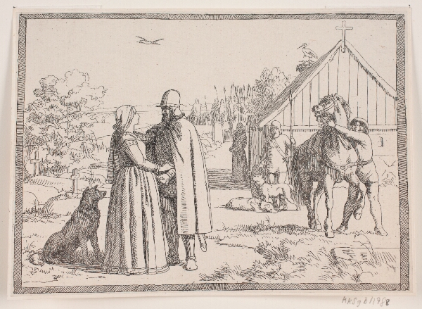 Lorenz Frølich, Illustration til Adam Oehlenschlägers digt "De to kirketårne"