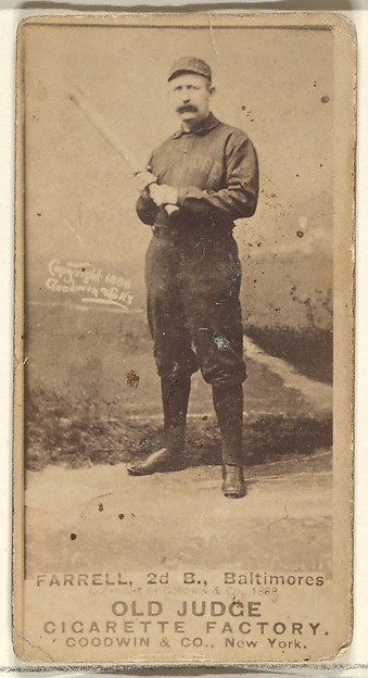 Goodwin & Company, Farrell, 2nd Base, Baltimore Orioles, from the Old Judge series (N172) for Old Judge Cigarettes