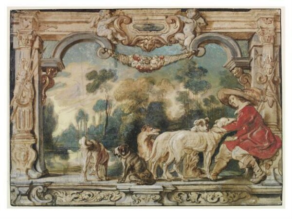 Jacob Jordaens, A Huntsman Resting with His Hounds