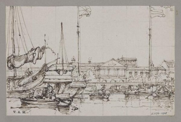 George Chinnery, View of East India Company's Factory, Canton