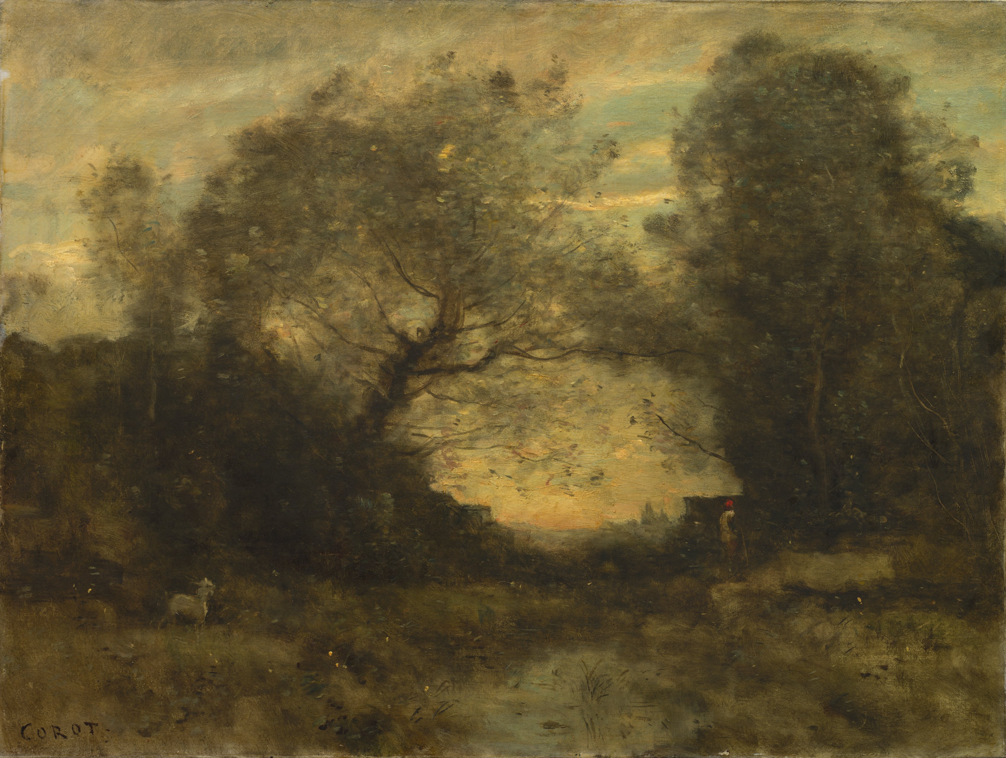 Jean Baptiste Camille Corot, The Pond at the Entrance of the Woods