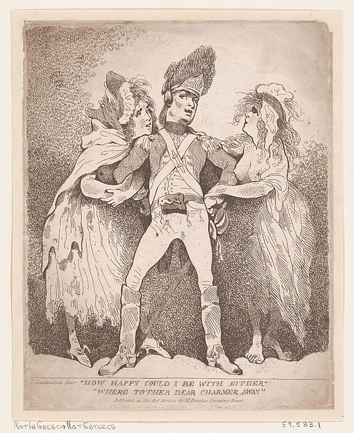 Thomas Rowlandson, How Happy Could I Be With Either, Were t'Other Dear Charmer Away