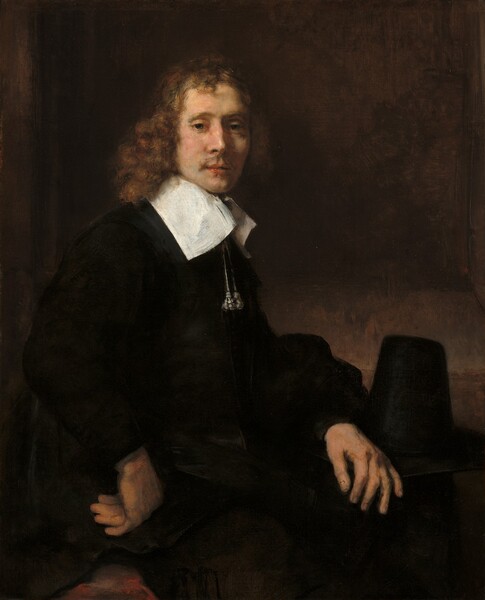 Rembrandt van Rijn, A Young Man Seated at a Table (possibly Govaert Flinck)