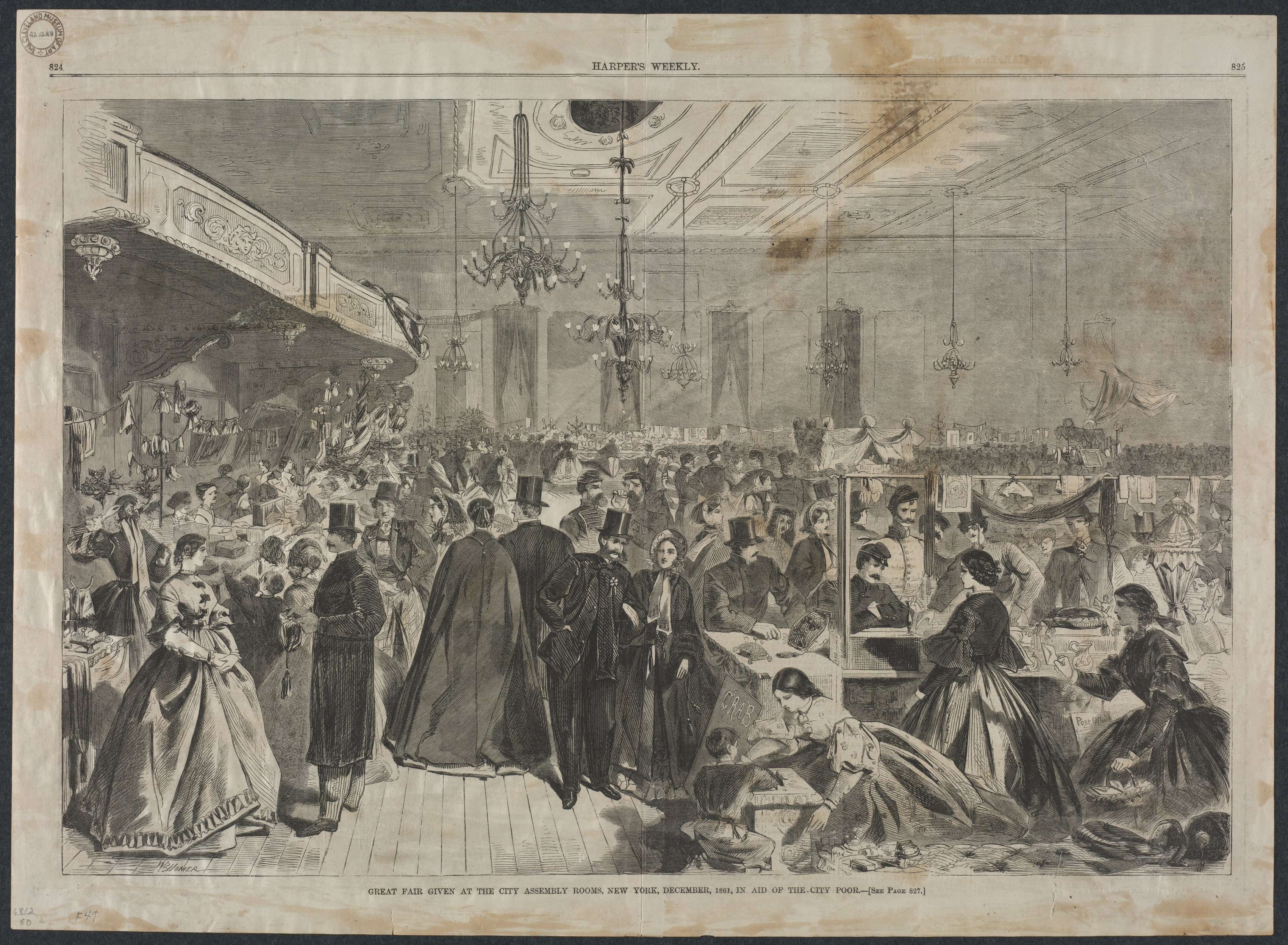 Winslow Homer, Great Fair Given at the City Assembly Rooms, New York, December, 1861, in Aid of the City Poor