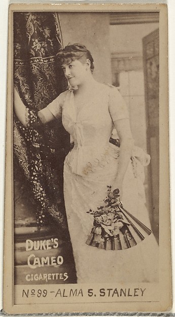 W. Duke, Sons & Co., Card Number 99, Alma S. Stanley, from the Actors and Actresses series (N145-4) issued by Duke Sons & Co. to promote Cameo Cigarettes