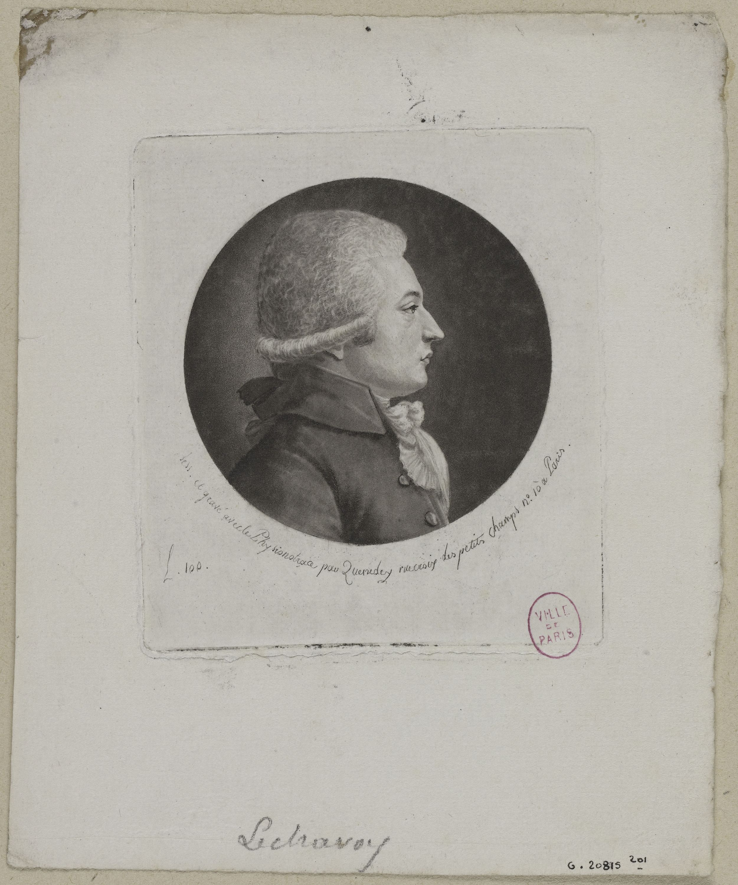 Edmé Quenedey, Portrait de Monsieur Lechavoy